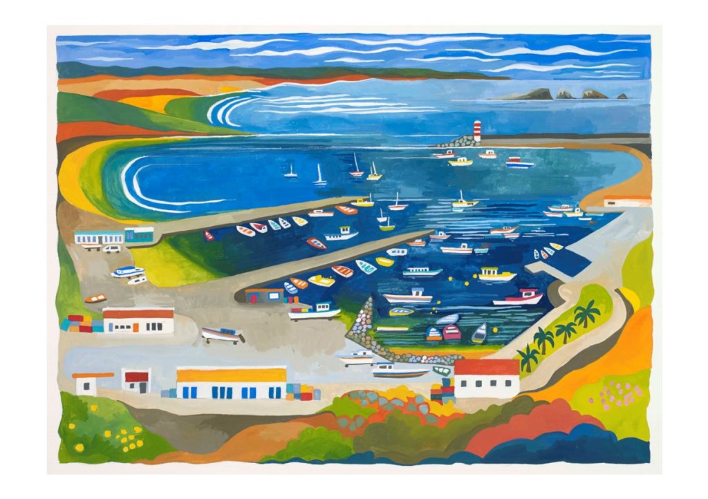 Image of the port in Sagres, Portugal with boats in the harbour