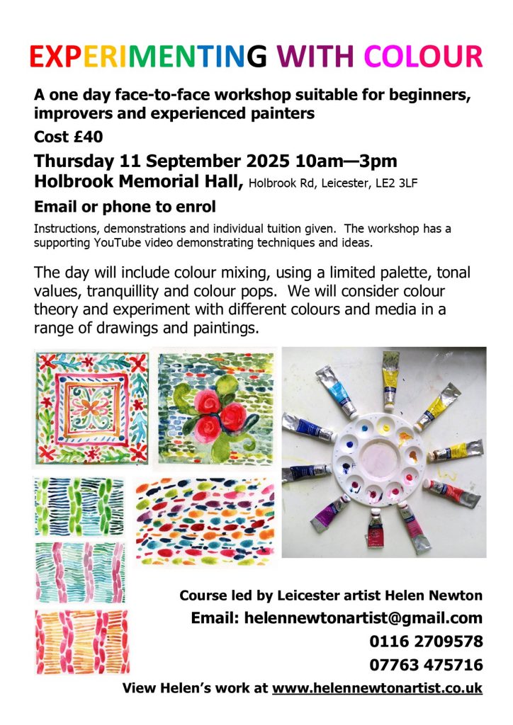 Link to Flier for Experimenting with Colour Day Course - September 2025