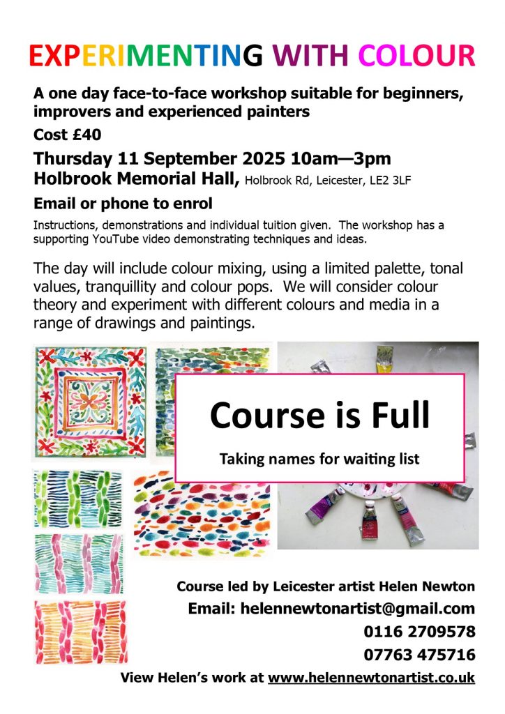 Link to Flier for Experimenting with Colour Day Course - September 2025