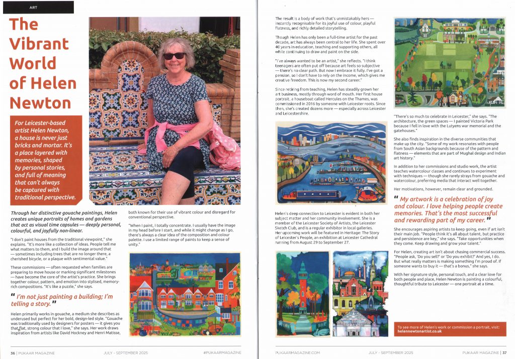 Image of two-page spread from article in Pukaar magazine.