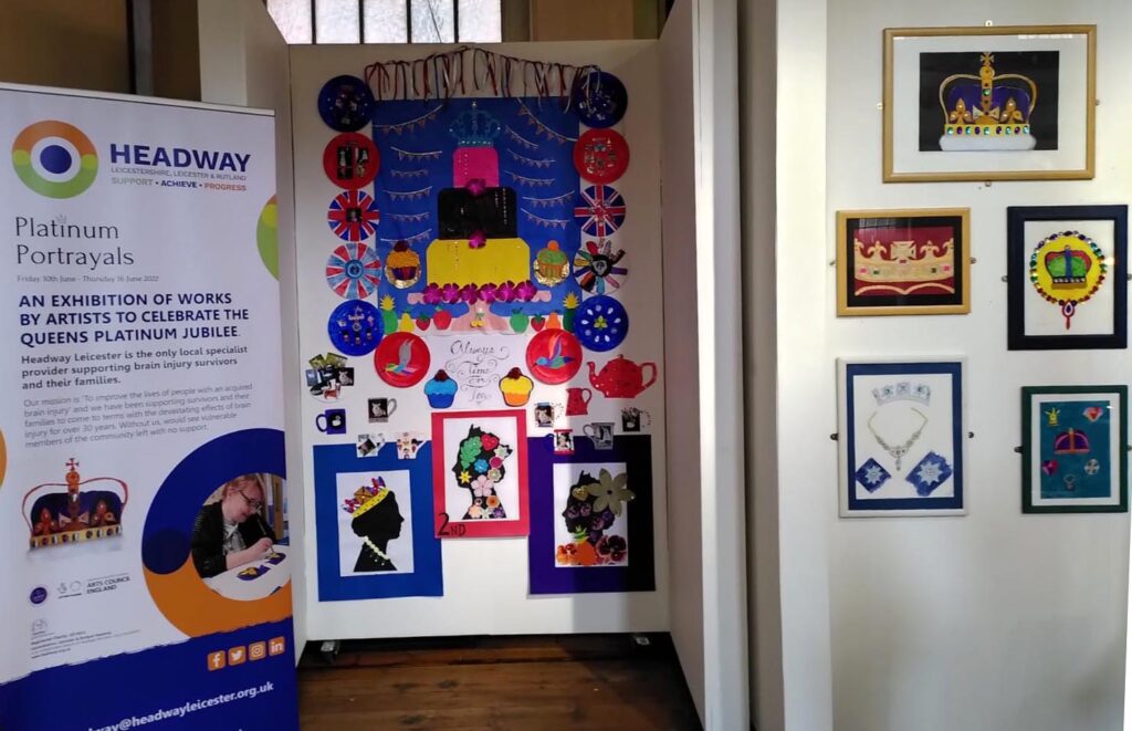 Photo of display of art by Headway partners
